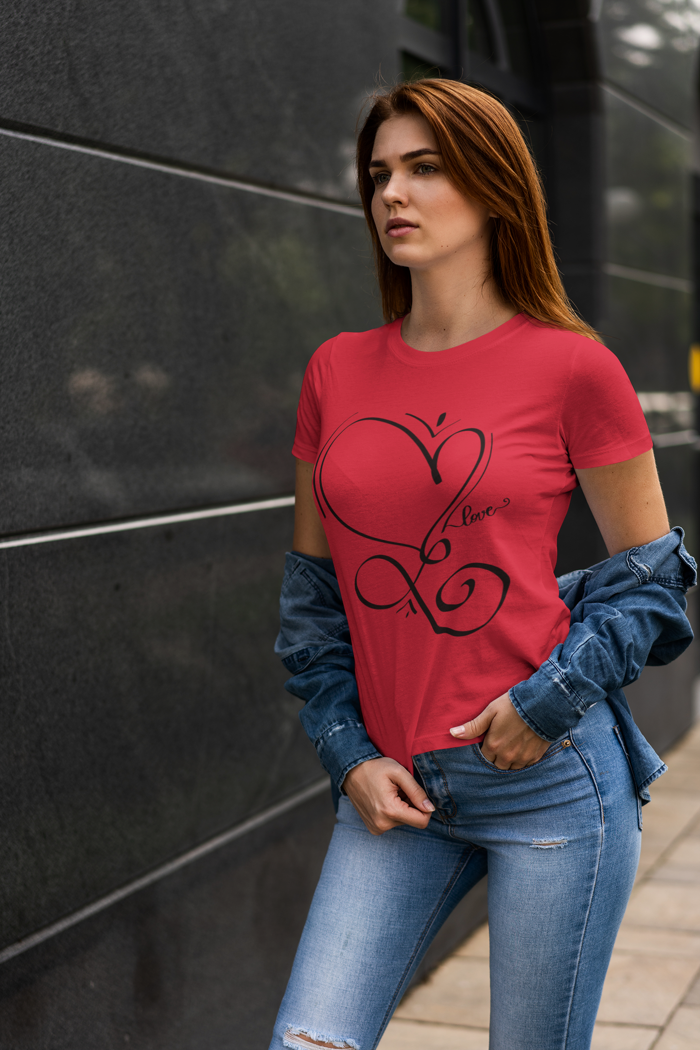"Calligraphy Heart" Women's short sleeve t-shirt