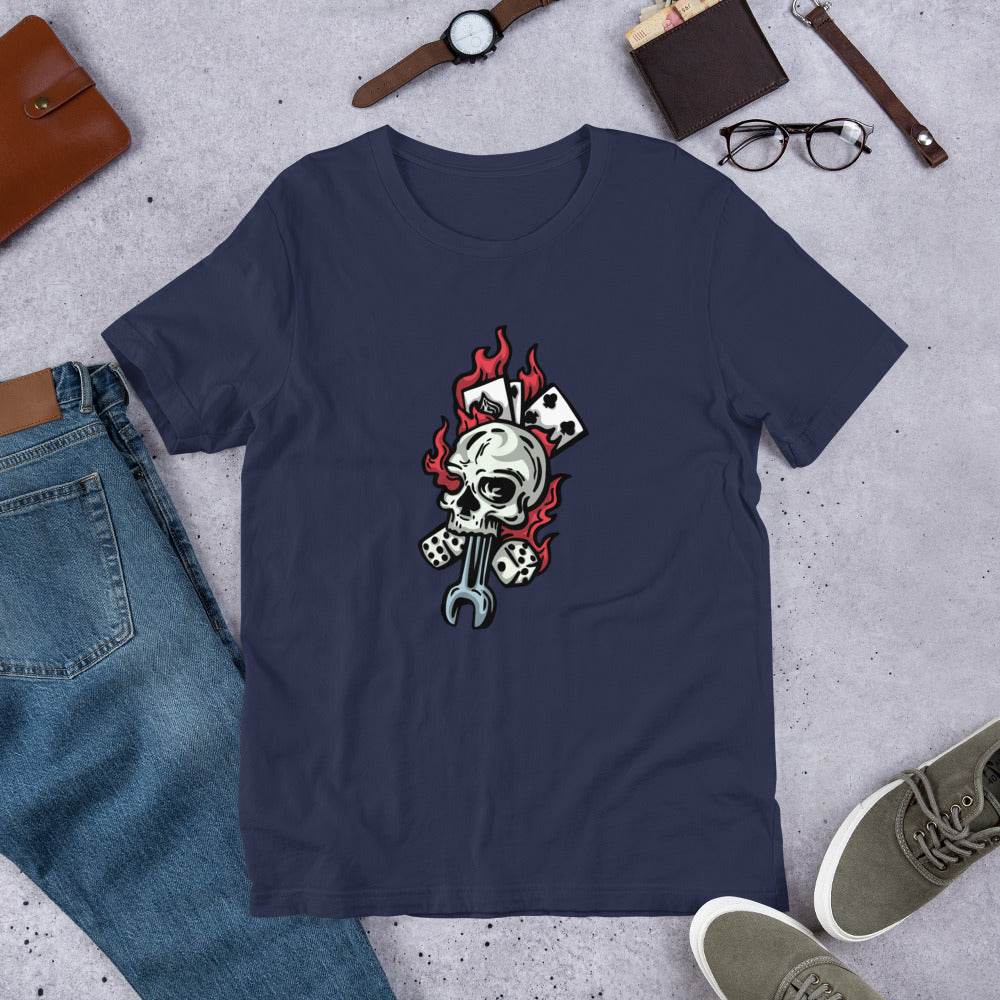 "Skull & Cards" Short-Sleeve Unisex T-Shirt