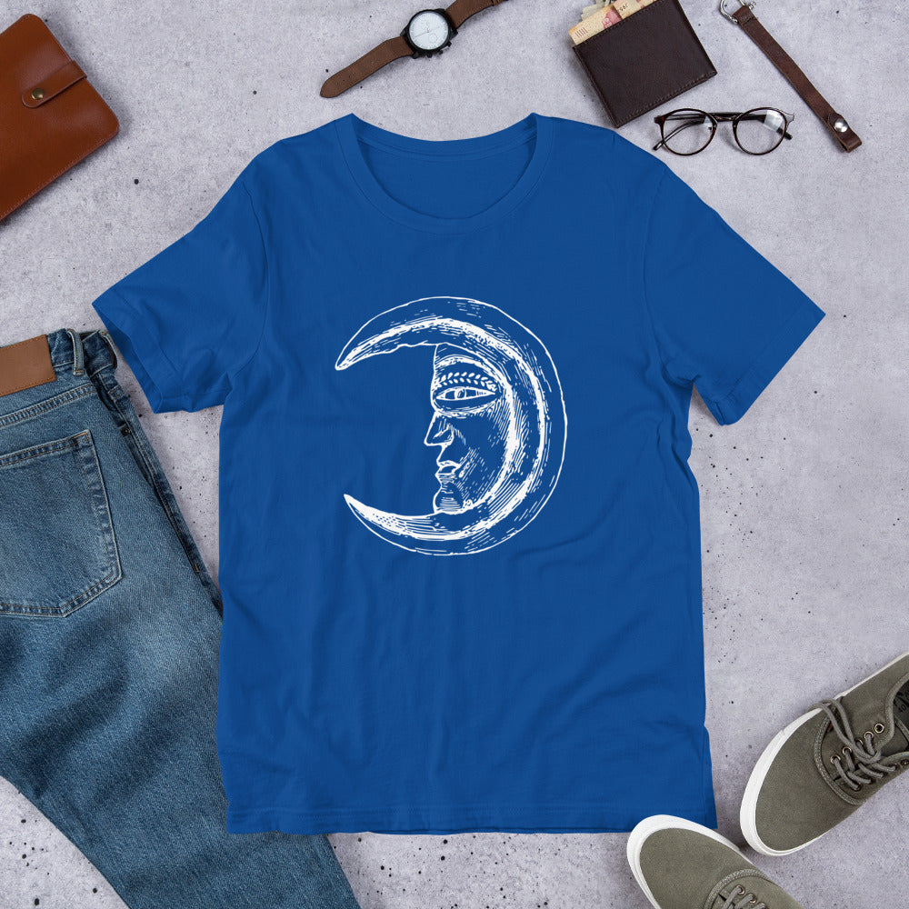 "Abstract Moon Face" Short-Sleeve Unisex T-Shirt