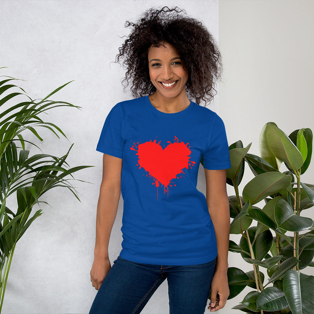 "Heart Splash" Short-Sleeve Unisex T-Shirt