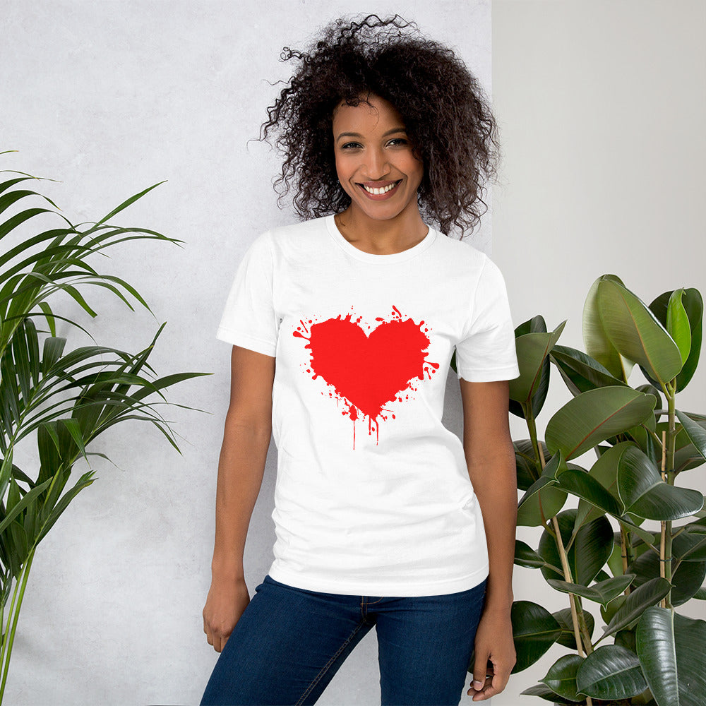 "Heart Splash" Short-Sleeve Unisex T-Shirt