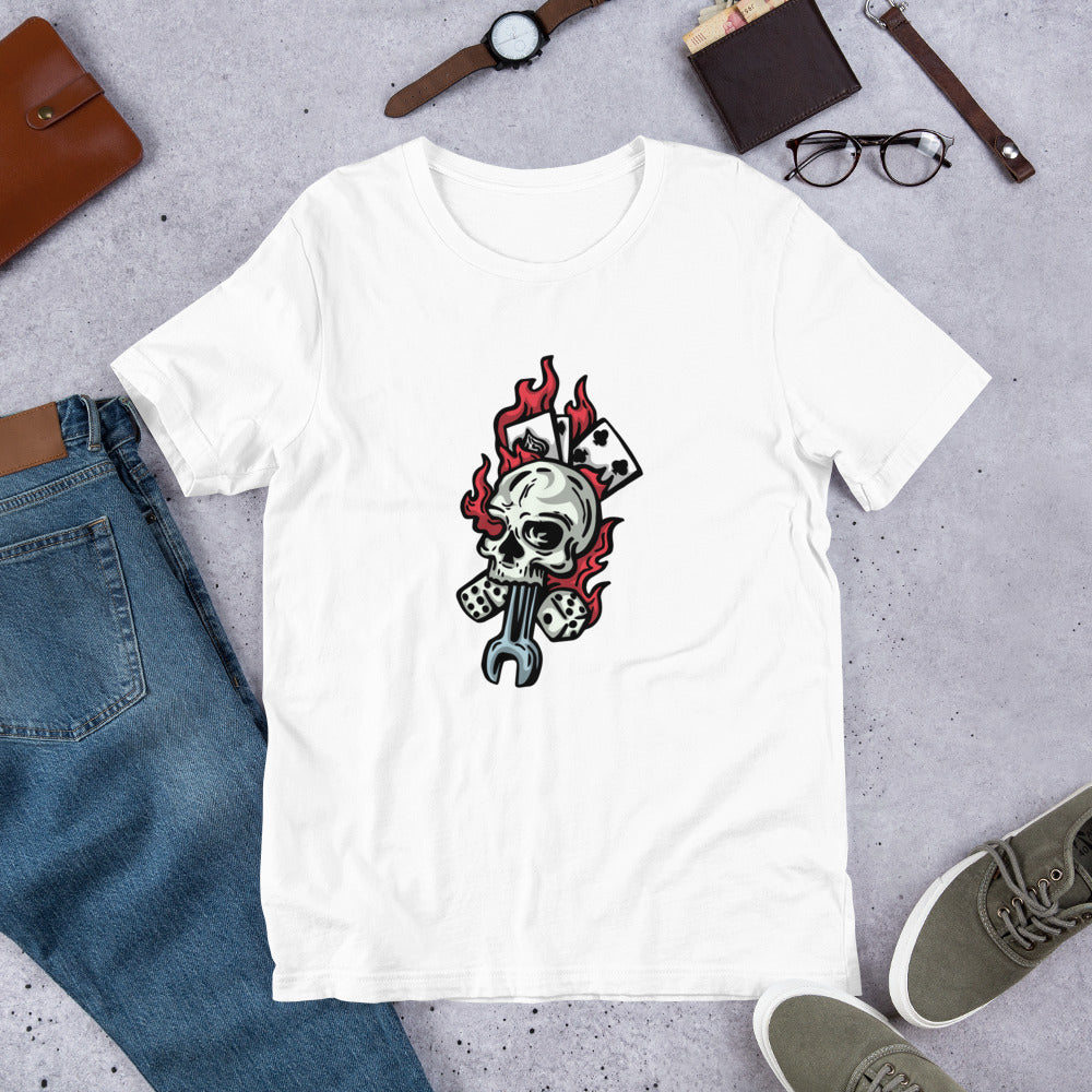 "Skull & Cards" Short-Sleeve Unisex T-Shirt