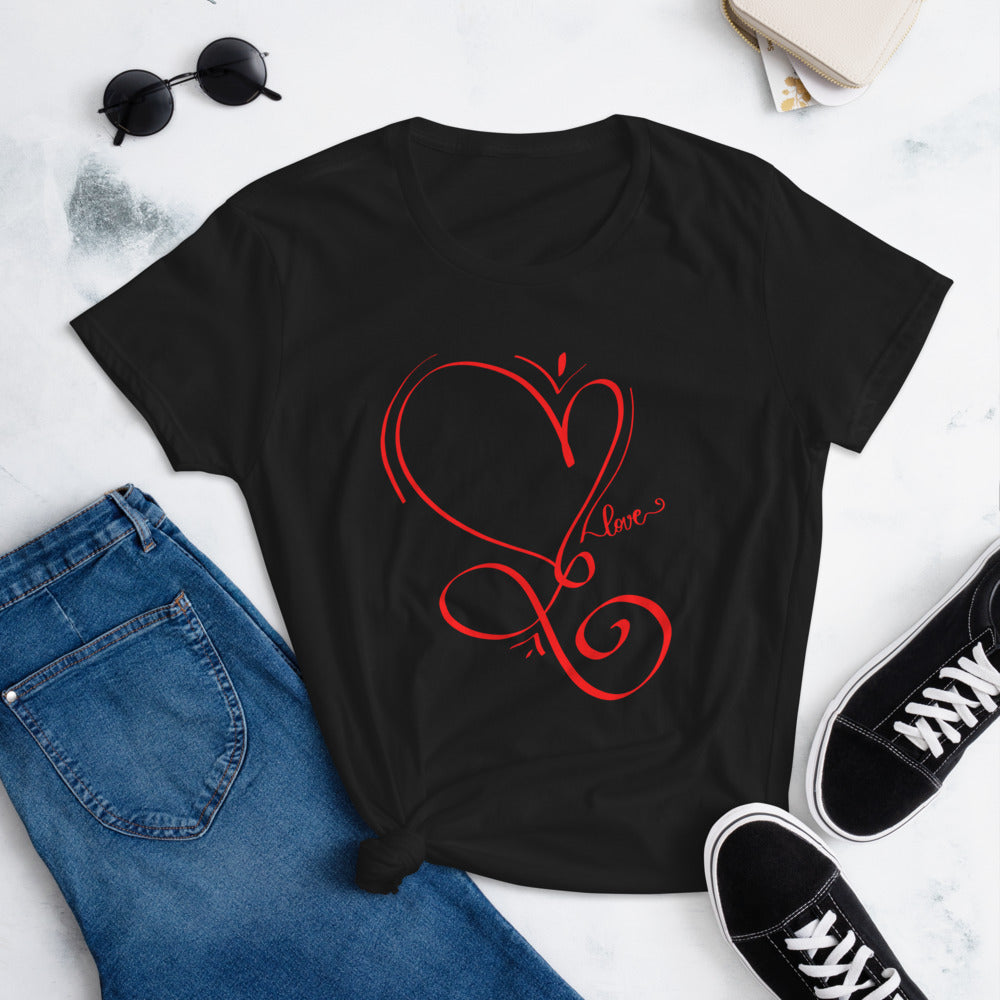 "Calligraphy Heart" Women's short sleeve t-shirt