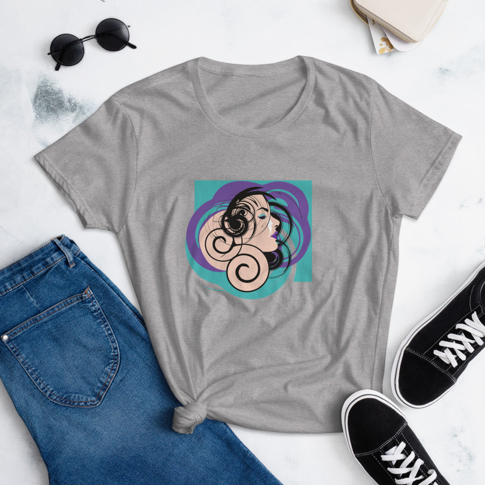 "Abstract Lady Side Face"  Women's short sleeve t-shirt