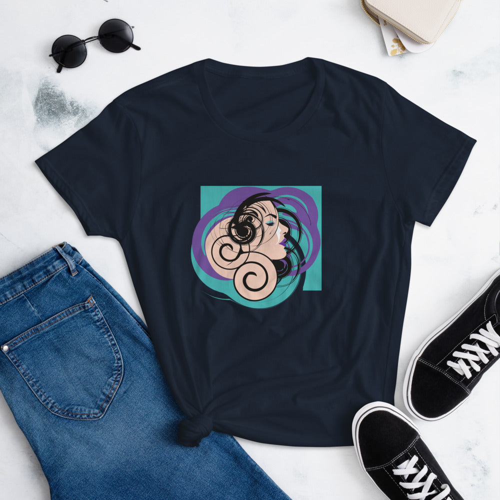 "Abstract Lady Side Face"  Women's short sleeve t-shirt