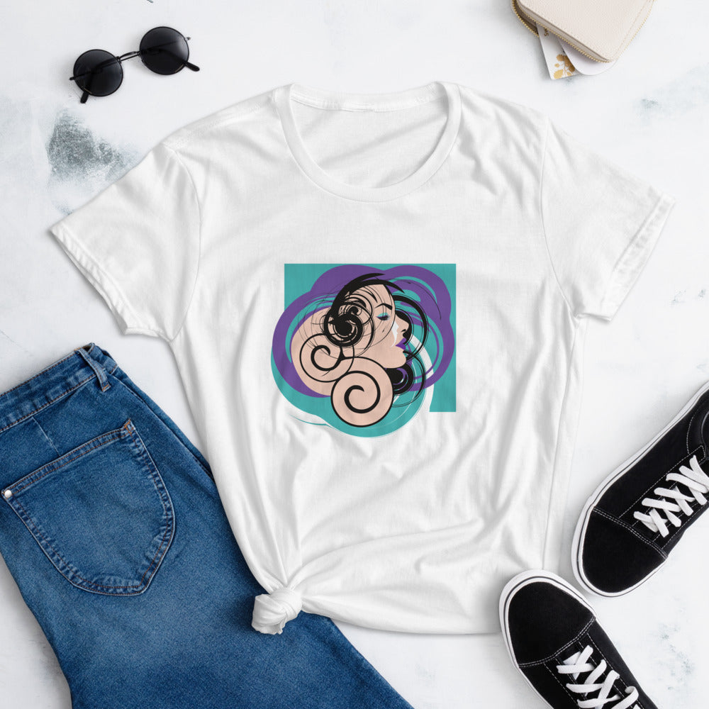 "Abstract Lady Side Face"  Women's short sleeve t-shirt